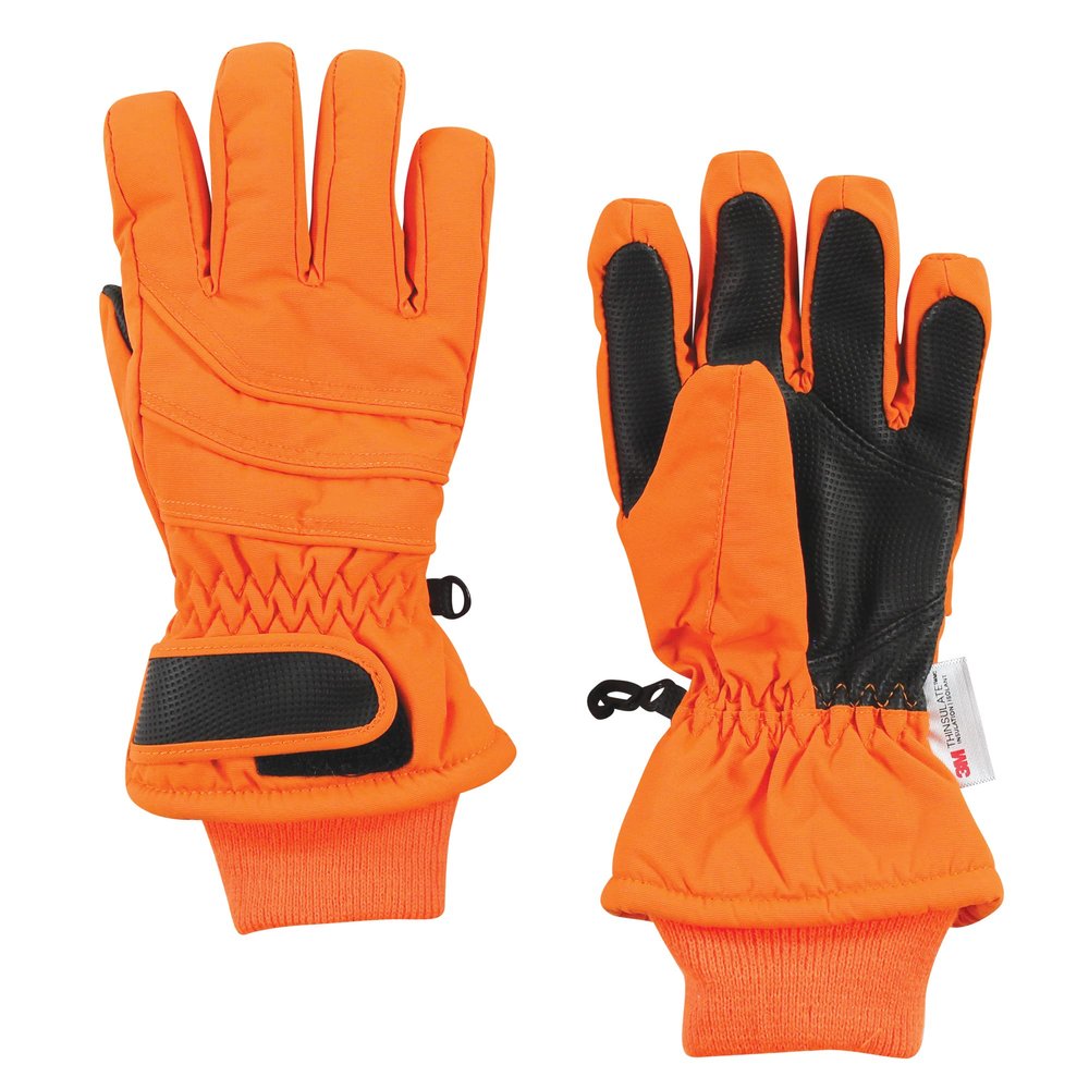 Hudson Baby Unisex Snow Gloves, Orange, 10-12 Years