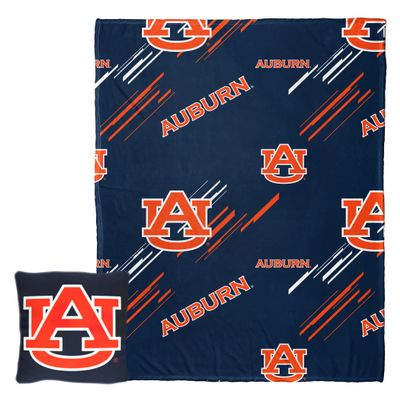 NORTHWEST NCAA Slashed Pillow 14X14 and Throw Blanket 40X50 Set with Back Pocket, Auburn Tigers