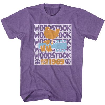 American Classics Woodstock Dove Logo Aug 1969 Peace Sign T Shirt Purple
