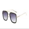 OWL Tony Stark Sunglasses Metal Frame Square Aviator Spiderman Glasses UV Protection Ironman Edith Sunglasses for Men Gold Ash view 1