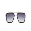 OWL Tony Stark Sunglasses Metal Frame Square Aviator Spiderman Glasses UV Protection Ironman Edith Sunglasses for Men Gold Ash view 2