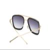 OWL Tony Stark Sunglasses Metal Frame Square Aviator Spiderman Glasses UV Protection Ironman Edith Sunglasses for Men Gold Ash view 3