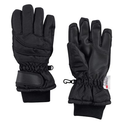 Hudson Baby Unisex Snow Gloves, Black, 5-6 Years