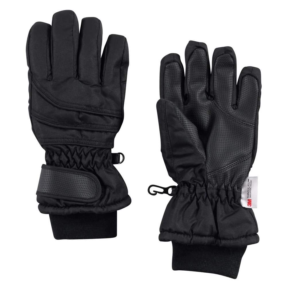 Hudson Baby Unisex Snow Gloves, Black, 5-6 Years