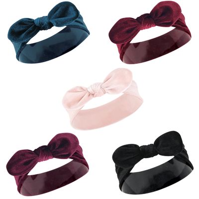 Hudson Baby Girls Infant Cotton And Synthetic Headbands, Velvet Knot, 0-24 Months, Velvet Knot, 0-24 Month US