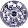 Huskey Parts Company 4X Chrome Golf Cart Wheel Covers Hub Caps 8" Compatible with EZGO Club Car Yamaha Stock Rim view 2