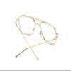 OWL Tony Stark Sunglasses Metal Frame Square Aviator Spiderman Glasses UV Protection Ironman Edith Sunglasses for Men Gold Clear view 3