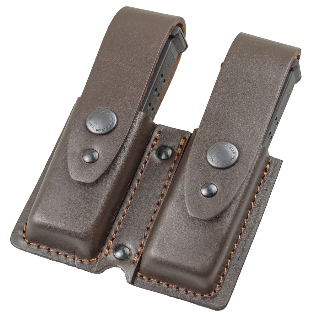 Double Magazine Pouch for Double Stack Mags Increased Capacity OWB Holder / Double Mag Pouch. Genuine Leather