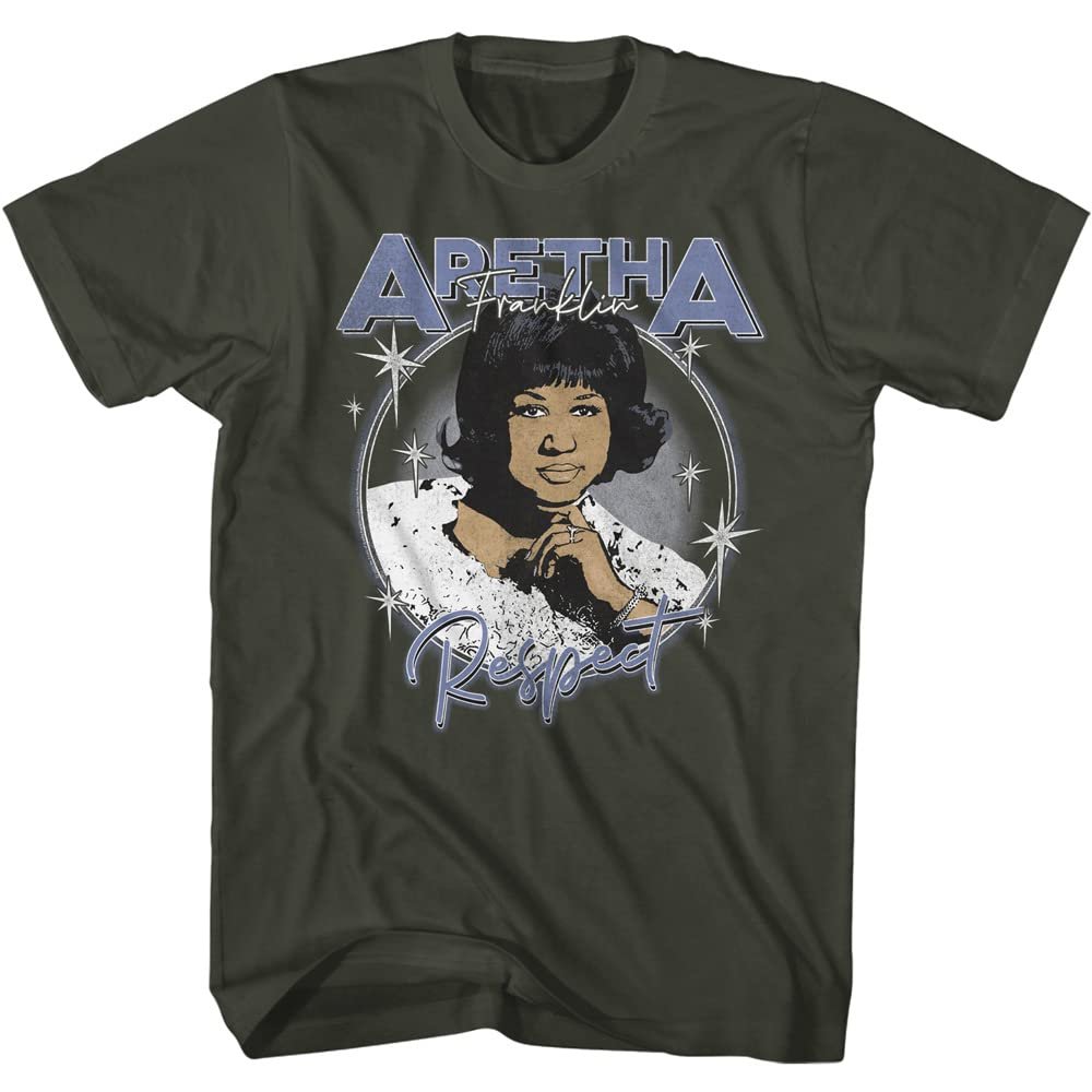 American Classics Aretha Franklin Respect Portrait Adult T Shirt Gray