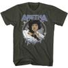 American Classics Aretha Franklin Respect Portrait Adult T Shirt Gray view 1