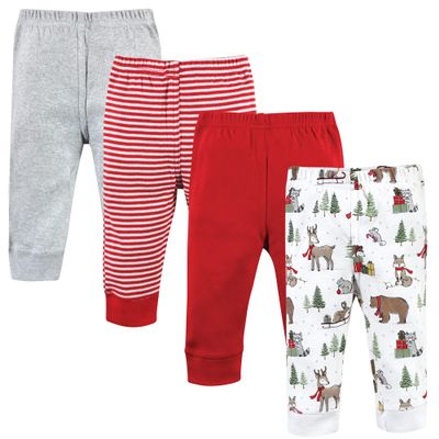 Hudson Baby Unisex Baby Cotton Pants and Leggings, Christmas Forest, 3-6 Months