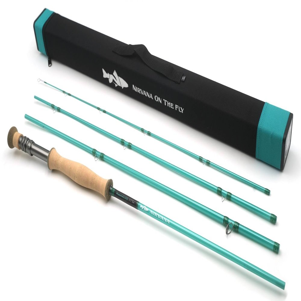 Nirvana PhoenixGLASS Fiberglass Fly Rod with Case, 6wt - 8ft 3in w/Fighting Butt