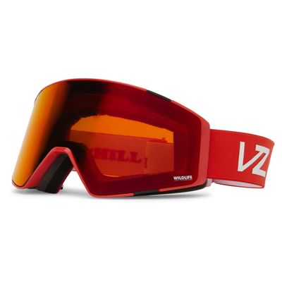 VonZipper Unisex Capsule Snow Sport Goggle - Spring Break Red Frame | Wildlife Red Fire Chrome Lens