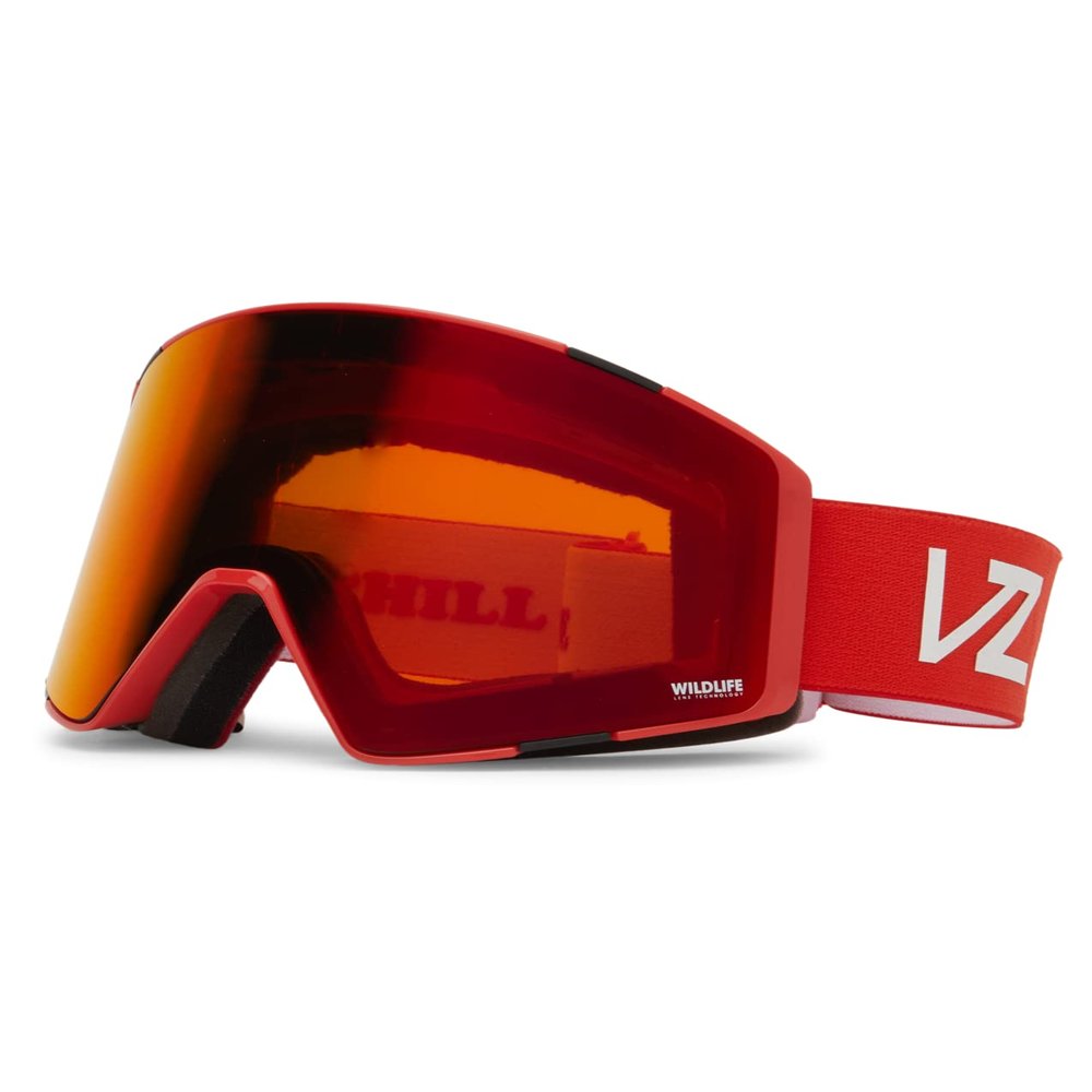 VonZipper Unisex Capsule Snow Sport Goggle - Spring Break Red Frame | Wildlife Red Fire Chrome Lens