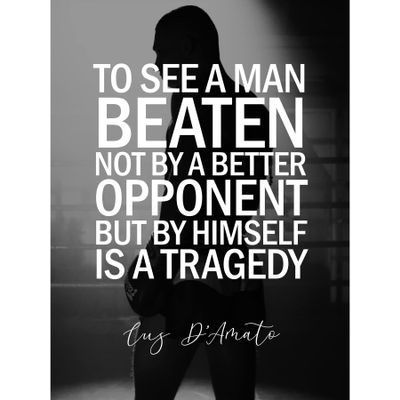 Artery8 Sport Quote Boxing Manager Cus DAmato A Man Beaten By Himself Is A Tragedy Typography Art Print Canvas Premium Wall Decor Poster Mural