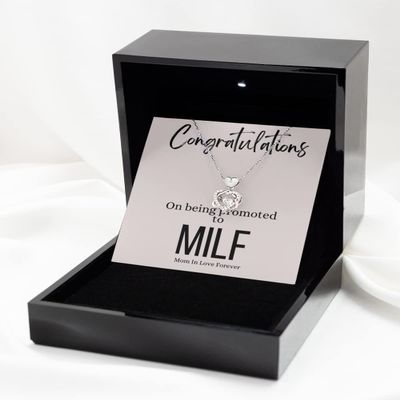 Heart Knot Silver Necklace Luxury Box Milf, Milf Gift, New Mom Gift, Congratulations, Pregnancy Gift, Pregnant Girlfriend Gift, Gift for Pregnant Wi