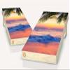 Beach Sunset Tropical Cornhole Board Vinyl Wrap Laminated Decal Sticker Set view 1