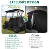 10L0L Heavy Duty Golf Cart Enclosure 600D 2-Passenger Fit for Yamaha G14 G16 G22 G29 Drive 2 Golf Cart Transparent Golf Cart Cover Waterproof Windproof Snowproof - Black view 4