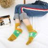 NENGGE Toe Socks 5 Pairs Women's Five Toe Socks Cotton Running Five Finger Socks, High Cut Toe Socks Cotton Running Socks,F view 2