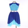 ACSUSS Women Metallic Liturgical Praise Dance Dress Tunic Lyrical Dancewear Color Block Church Worship Costume Blue B Small view 2