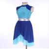 ACSUSS Women Metallic Liturgical Praise Dance Dress Tunic Lyrical Dancewear Color Block Church Worship Costume Blue B Small view 3