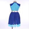 ACSUSS Women Metallic Liturgical Praise Dance Dress Tunic Lyrical Dancewear Color Block Church Worship Costume Blue B Small view 4