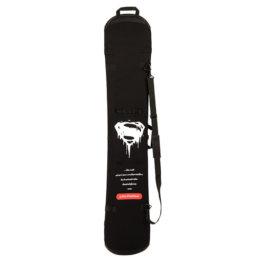 WEALTHY73 Portable Snowboard Bag Snowboard Equipment Protective Board Cover Rubber Protective Leather Shell SBR Elastic Fabric Waterproof and Wear-Resistant,Black,140CM