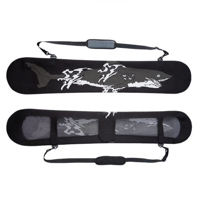 WEALTHY73 Portable Veneer Cover Snowboard Bag Elastic Knitted Wrapping Ski Backpack Ski Equipment Storage Wear-Resistant One-Piece Molding,Black,160CM