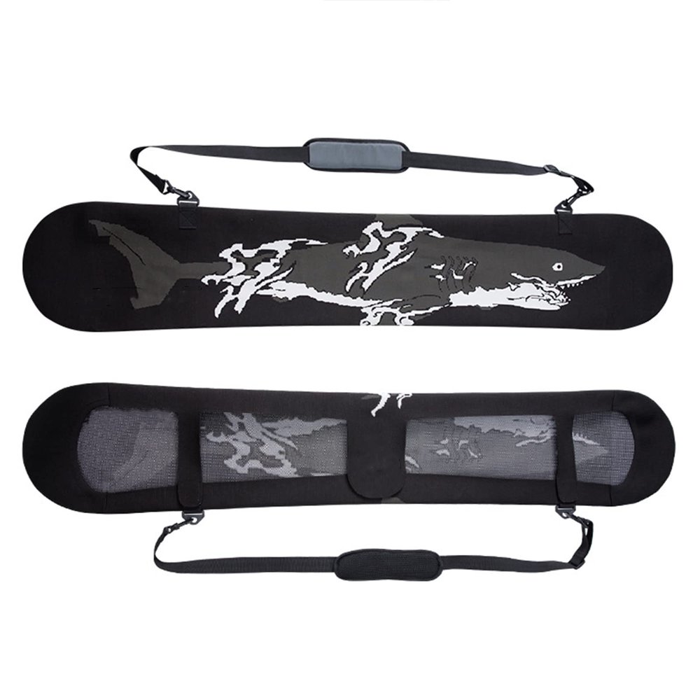 WEALTHY73 Portable Veneer Cover Snowboard Bag Elastic Knitted Wrapping Ski Backpack Ski Equipment Storage Wear-Resistant One-Piece Molding,Black,160CM