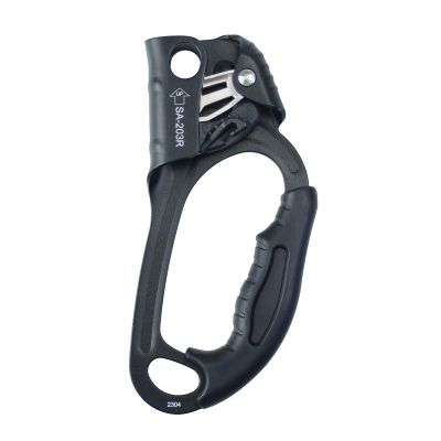 S.E.PEAK UIAA & CE Certified Climbing Rappelling Equip Hand Ascender for 8-13mm Rope Right Hand Black