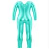 winying Kids Girls Boys Spandex Crew Neck Long Sleeve Full Bodysuit Unitard Athletic Gymnastics Leotard Catsuit Lake Green D 4 Years view 2
