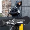 WEALTHY73 Portable Veneer Cover Snowboard Bag Elastic Knitted Wrapping Ski Backpack Ski Equipment Storage Wear-Resistant One-Piece Molding,Black,155CM view 3