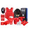Wesing Martial Arts Protector Equipments Sanda Kickboxing kit 11pcs Gear Set for Men Women (M, Red) view 1