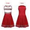 4 Pcs Girls Halloween Cheerleader Costume Outfit Set Fancy Dress for Kids Halloween Birthday Party (6 to 7 Years Old) view 3