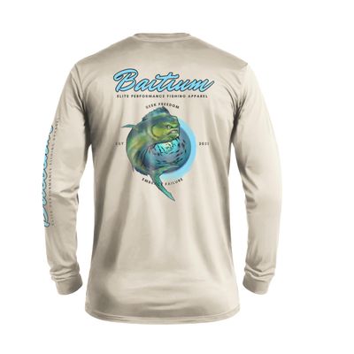 Fishing Shirts for Men Long Sleeve Tee - UV Sun Protection UPF 50 PFG T-Shirt - Unisex Mahi Mahi - Breathable Quick Dry Dri Fit (XX-Large, Beige)