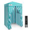 EAGLE PEAK Flex Ultra Compact 4x4 Pop-up Canopy, Sun Shelter, Changing Room, Portable Privacy Canopy Cabana for Pool, Fashion Photoshoots, or Camping, White/Light Blue view 1