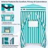 EAGLE PEAK Flex Ultra Compact 4x4 Pop-up Canopy, Sun Shelter, Changing Room, Portable Privacy Canopy Cabana for Pool, Fashion Photoshoots, or Camping, White/Light Blue view 2