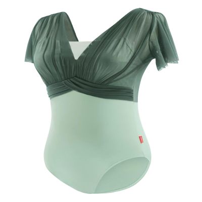 Daydance Dayance Green Ballet Leotards for Teens, Faux-2 Piece Women Dance Costume for Performance