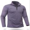 Boladeci Golf Shirts for Men 1/4 Zip Pullover Quarter Zip Fleece Lined Thermal Long Sleeve Winter Hiking Athletic 1/4 Zip Pullover Mens Sweatshirts Golf Gifts for Men Golf Accessories for Men Purple view 1