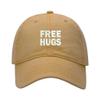 L8502-LXYB Baseball Cap Men Free Hugs Embroidered Washed Cotton Dad Hat Unisex Baseball Caps (Khaki,7 5/8) view 1