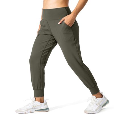 G Gradual Women's Joggers High Waisted Yoga Pants with Pockets Loose Leggings for Women Workout, Athletic, Lounge (Olive Green, XX-Large)