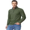 Boladeci Mens Pullover Quarter Zip Fleece Lined Long Sleeve Golf Shirts for Men Light Weight Thermal Running Sweaters and Pullovers Golf Accessories Army Green view 2