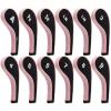 Andux 12pcs/Set Golf Iron Club Head Covers Number Print Long Neck with Zipper Black/Pink view 1