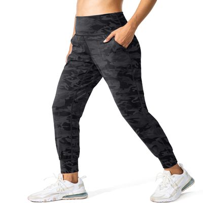 G Gradual Women's Joggers High Waisted Yoga Pants with Pockets Loose Leggings for Women Workout, Athletic, Lounge (Black Camo, XX-Large)