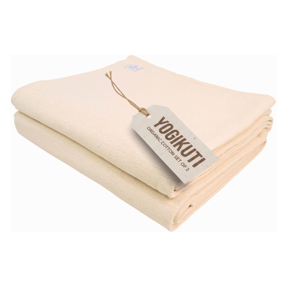 Yogikuti Iyengar Cotton Yoga Blanket Set of Two Thick Handwoven Yoga Blankets for Restorative Yoga, Meditation & Pranayama Premium Cotton Yoga Blanket for Support & Comfort in Pranayama