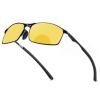 Mens Night Vision Sports Sunglasses Reader square Driving Bifocal Reading Glasses Goggles Safety Nighttime UV Protection (black yellow, 3.5, multiplier_x) view 1