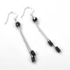 skyjewels Certified Black Diamond Dangler Earring With 925 Sterling Silver Round & Drum Faceted Beautiful Earrings for Woman view 2