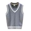 Loloda Baby Boys Casual Pullover V-Neck Vest Warm Cotton Knit Sleeveless Sweater School Uniform Grey 7-8 Years view 1