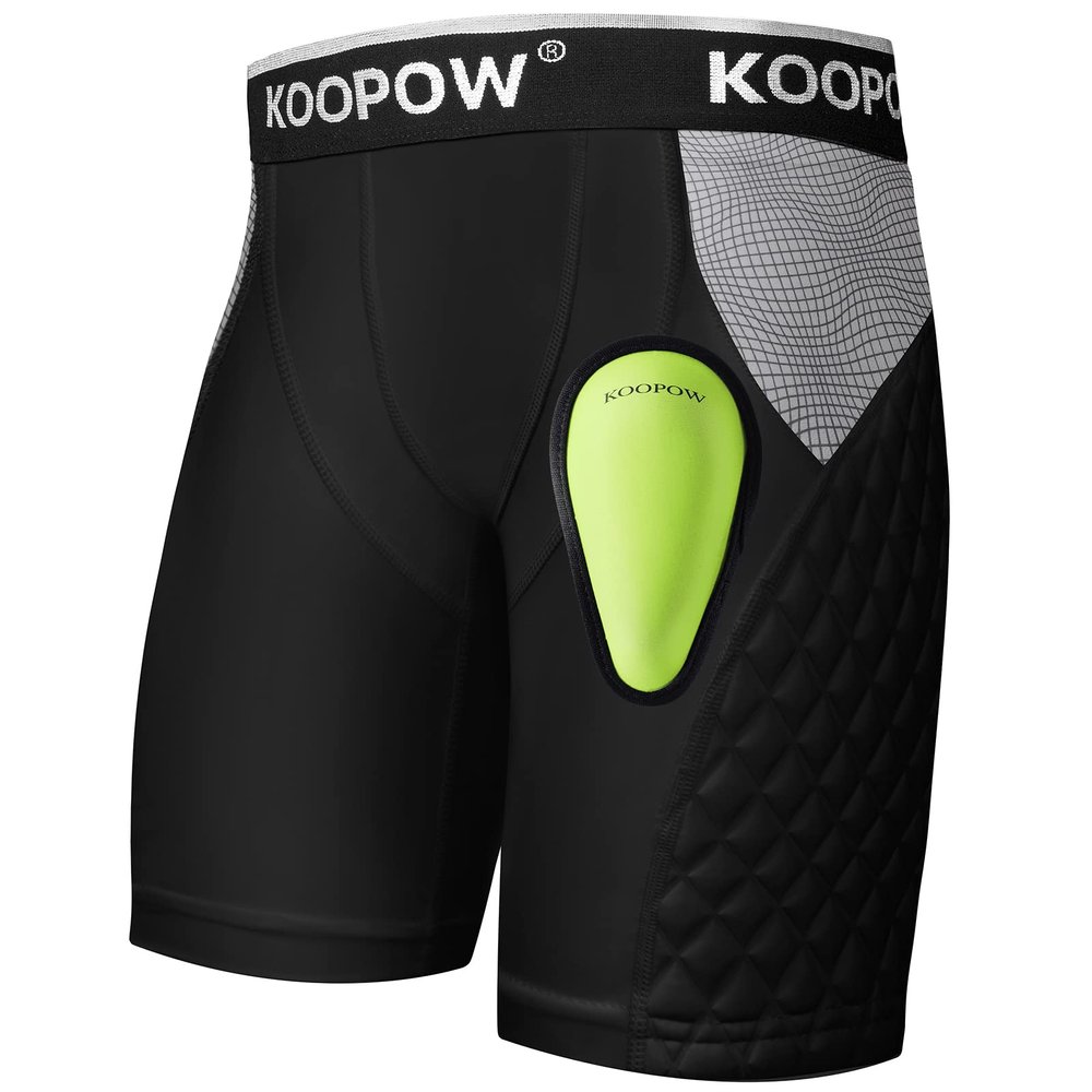 KOOPOW Youth Boys Padded Sliding Shorts with Soft Protective Athletic Cup Underwear for Baseball, Football, Lacrosse