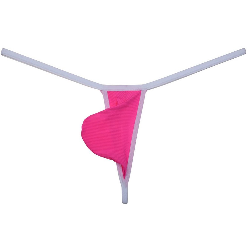 Botmois Men's Ice Silk Mini Bikini Tangas Soft String Thong Underwear Pouch T-back Minimal Coverage Underpants Pink L